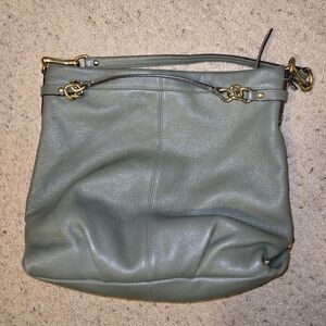 COACH Brooke Bag In Green, LARGE SIZE, brown Interior, Gold Hardware, Hobo Purse